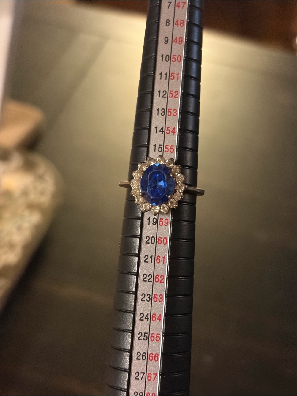 Lab Simulated Sapphire Halo Ring